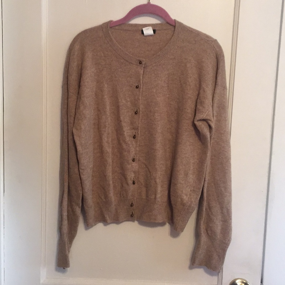 J.Crew Wheat / Tan Cardigan with Long Sleeves